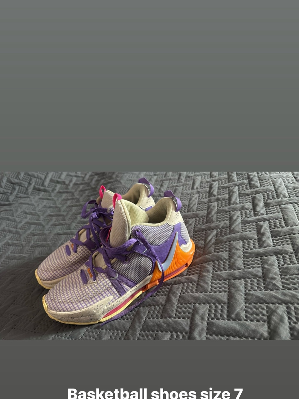 Nike Kids Purple and Orange Athletic Sneakers